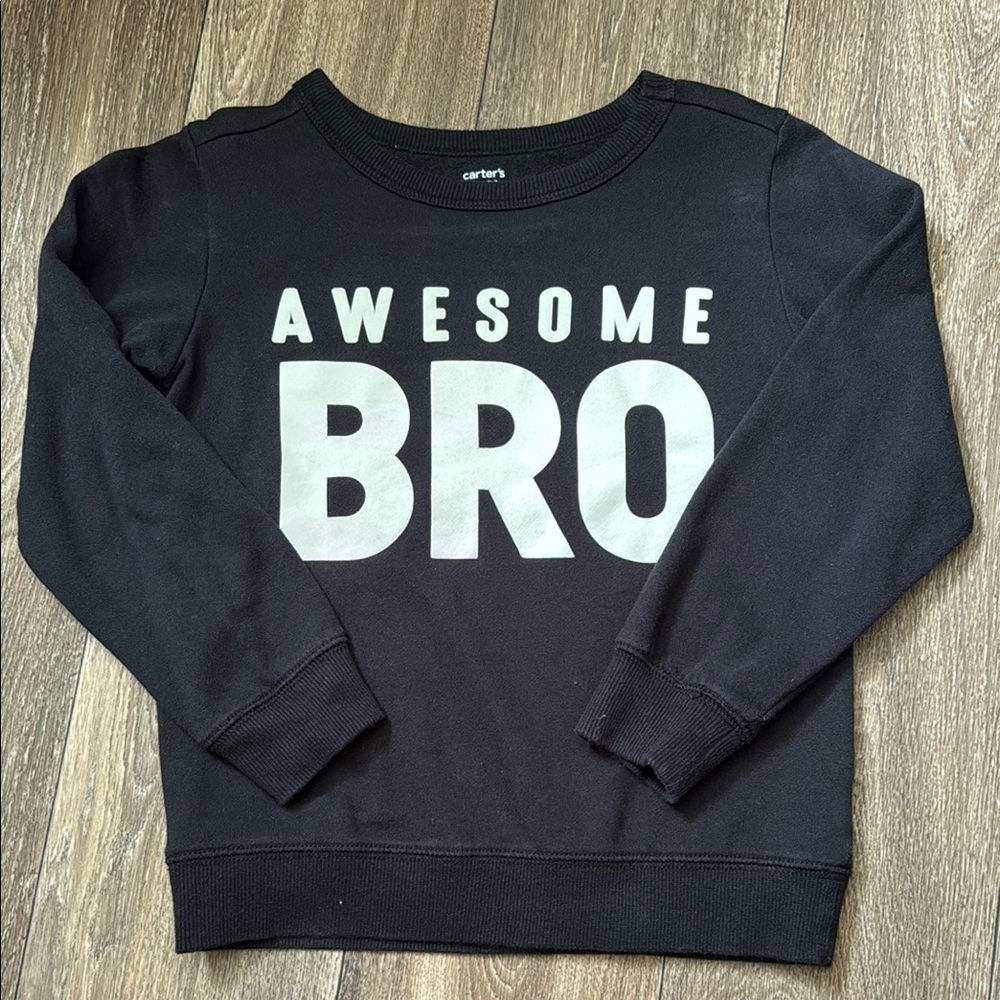 Carter’s Kids Black 'Awesome Bro' Sweatshirt Size 8